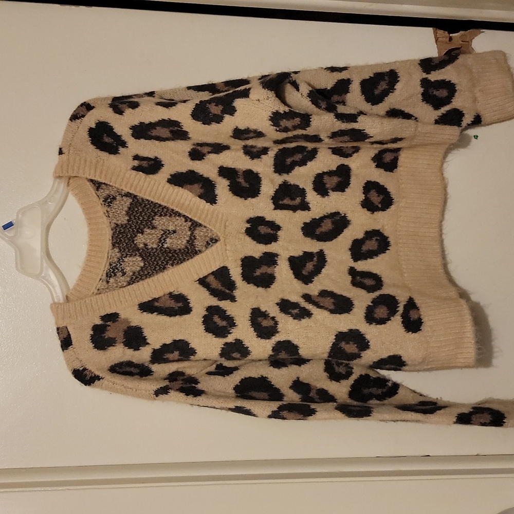 Pink Victoria Secret Reversible Leopard Sweater L